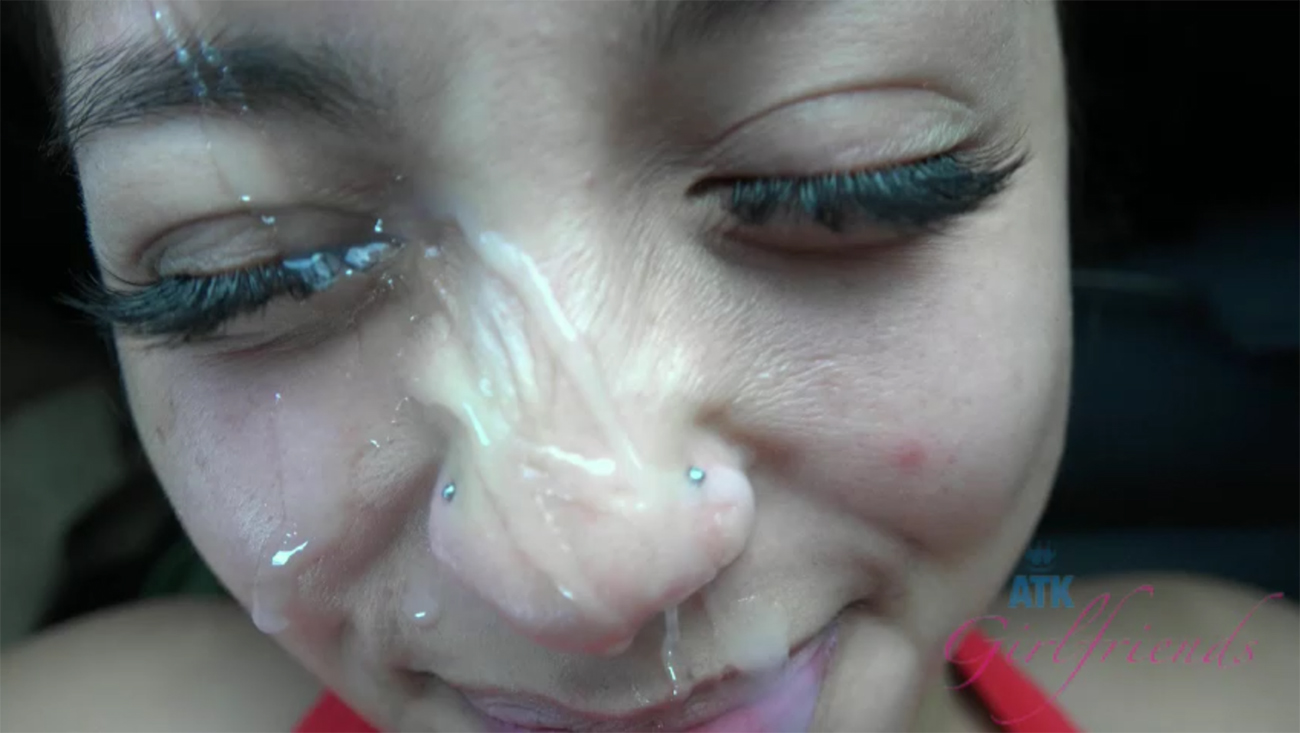 You cover Mi Ha's face in cum.